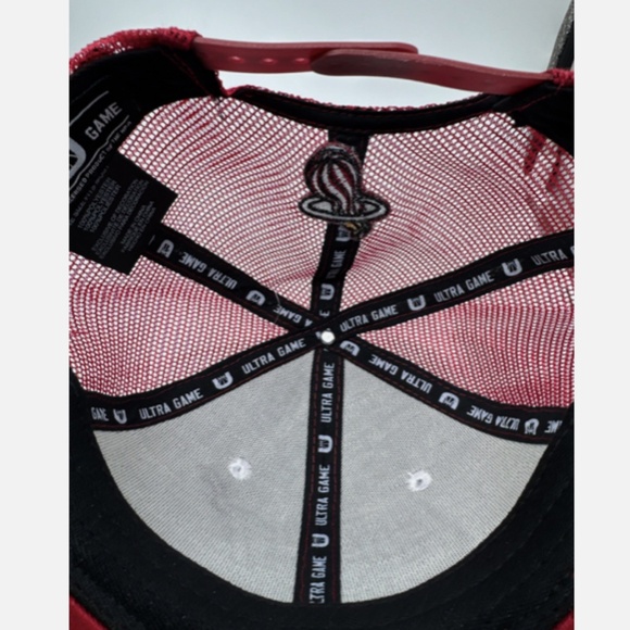 NWT Ultra Game NBA Basketball Miami Heat Logo Snapback Hat Cap Red White - Picture 5 of 5